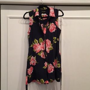 Equipment XS Navy Flower Jumper INTERMIX